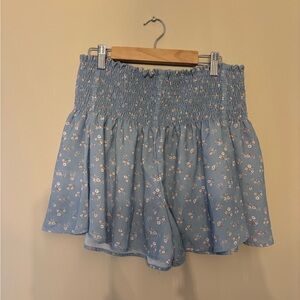 Altar'd State Blue Floral Flowy Skort